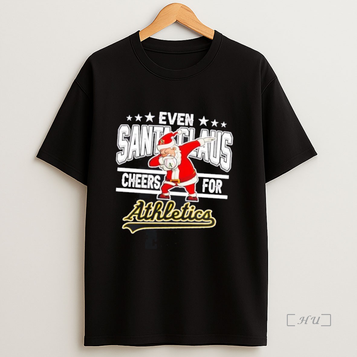 Officials Even Santa Claus Cheers For Oakland Athletics Christmas Premium Shirt Sweatshirt Tee 1