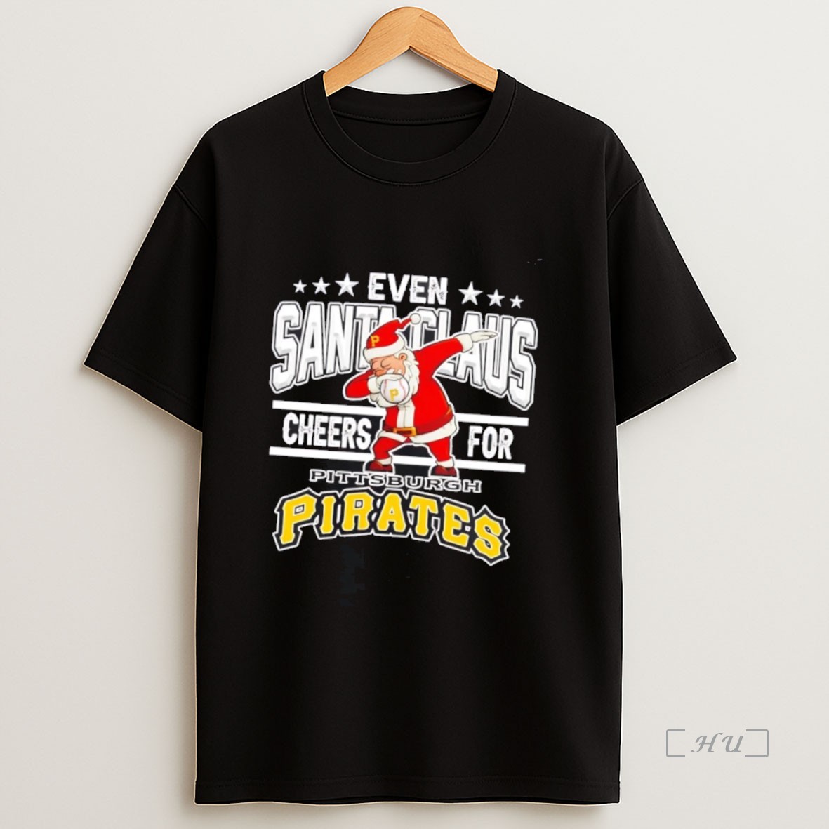 Officials Even Santa Claus Cheers For Pittsburgh Pirates Christmas Premium Shirt Sweatshirt Tee 1