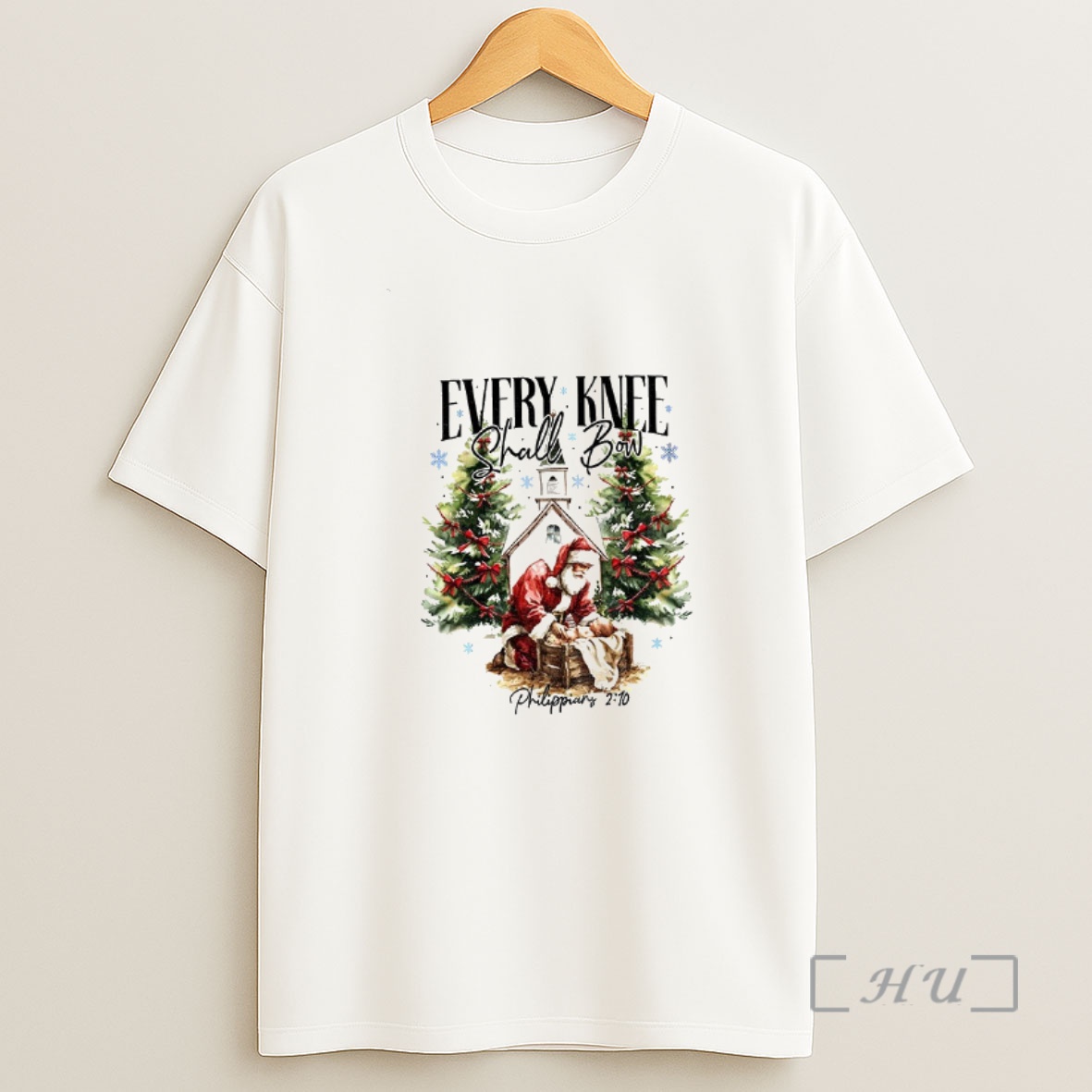 Officials Every Knee Shall Bow Santa Claus Merry Christmas Premium Shirt Sweatshirt Tee