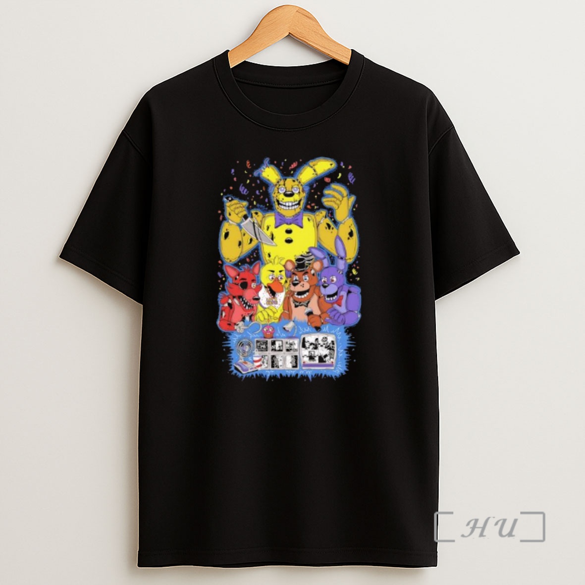 Officials Fnaf Five Nights At Freddys Freddy Bonnie Chica Foxy Characters Premium Shirt Sweatshirt Tee