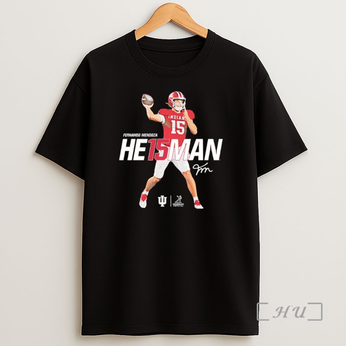 Officials Fernando Mendoza 15 Indiana Hoosiers Heisman Trophy Signature Premium Shirt Sweatshirt Tee