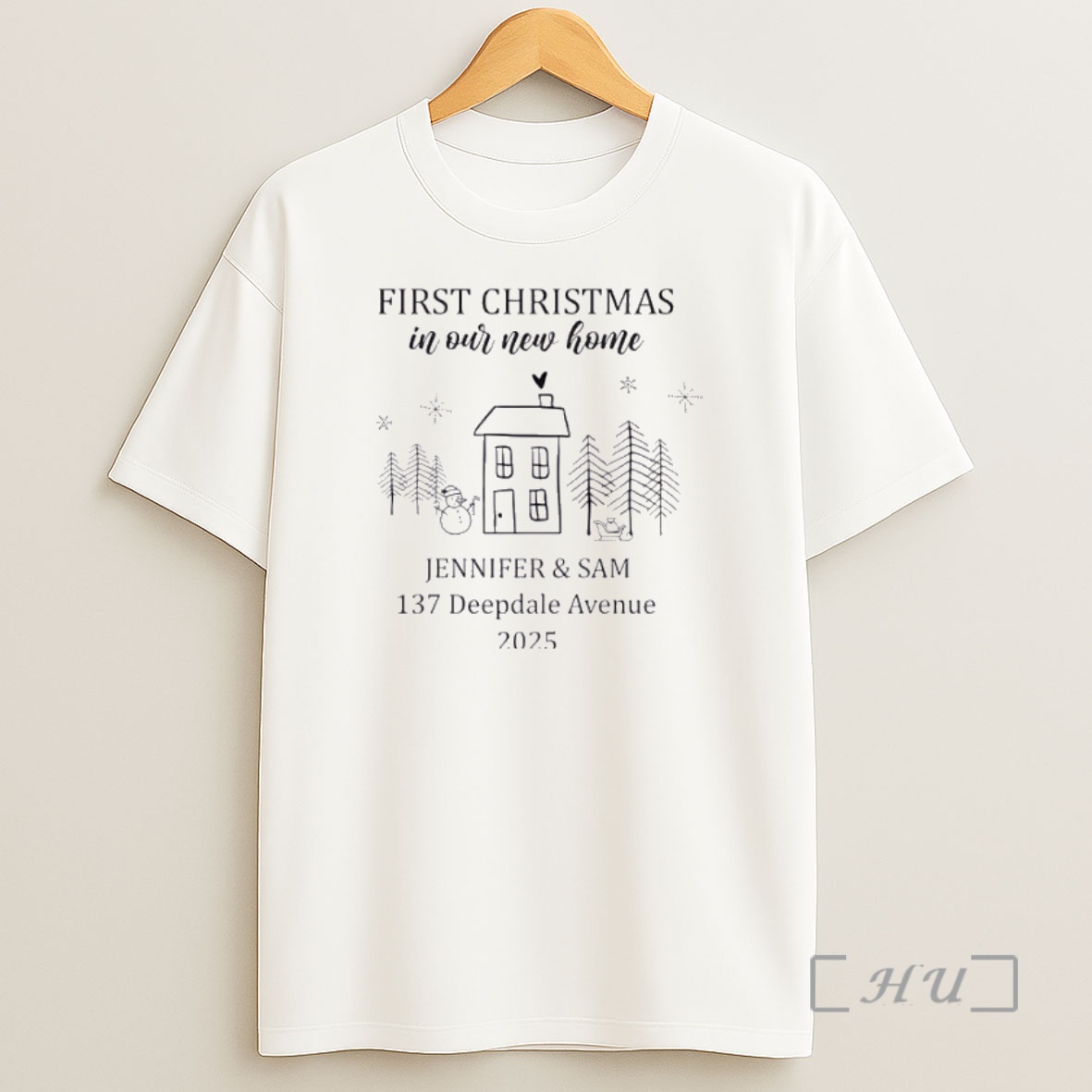 Officials First Christmas In Our New Home 2025 Personalized Ornaments White Premium Shirt Sweatshirt Tee