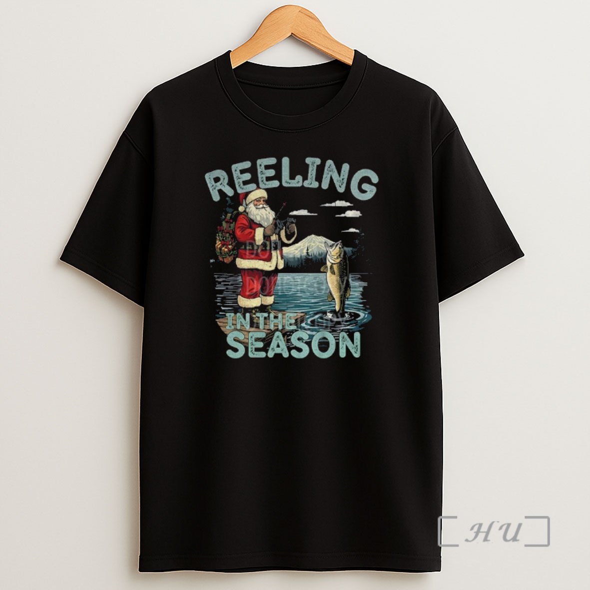 Officials Fishing Santa Claus Reeling In The Season Merry Christmas Premium Shirt Sweatshirt Tee