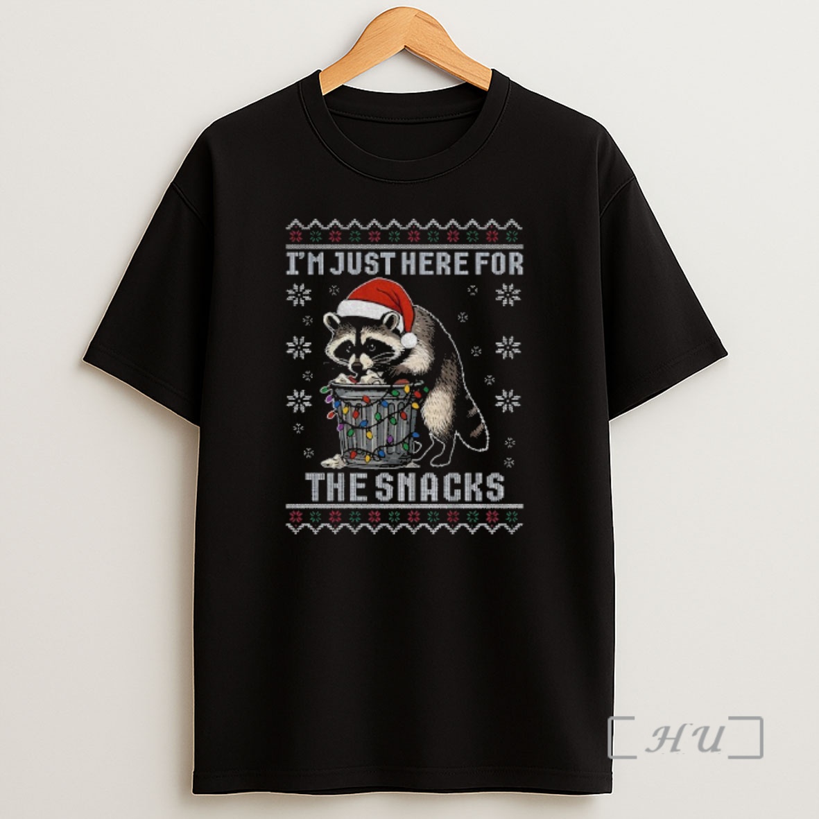 Officials Funny Raccoon Christmas I Just Here For The Snacks Premium Shirt Sweatshirt Tee