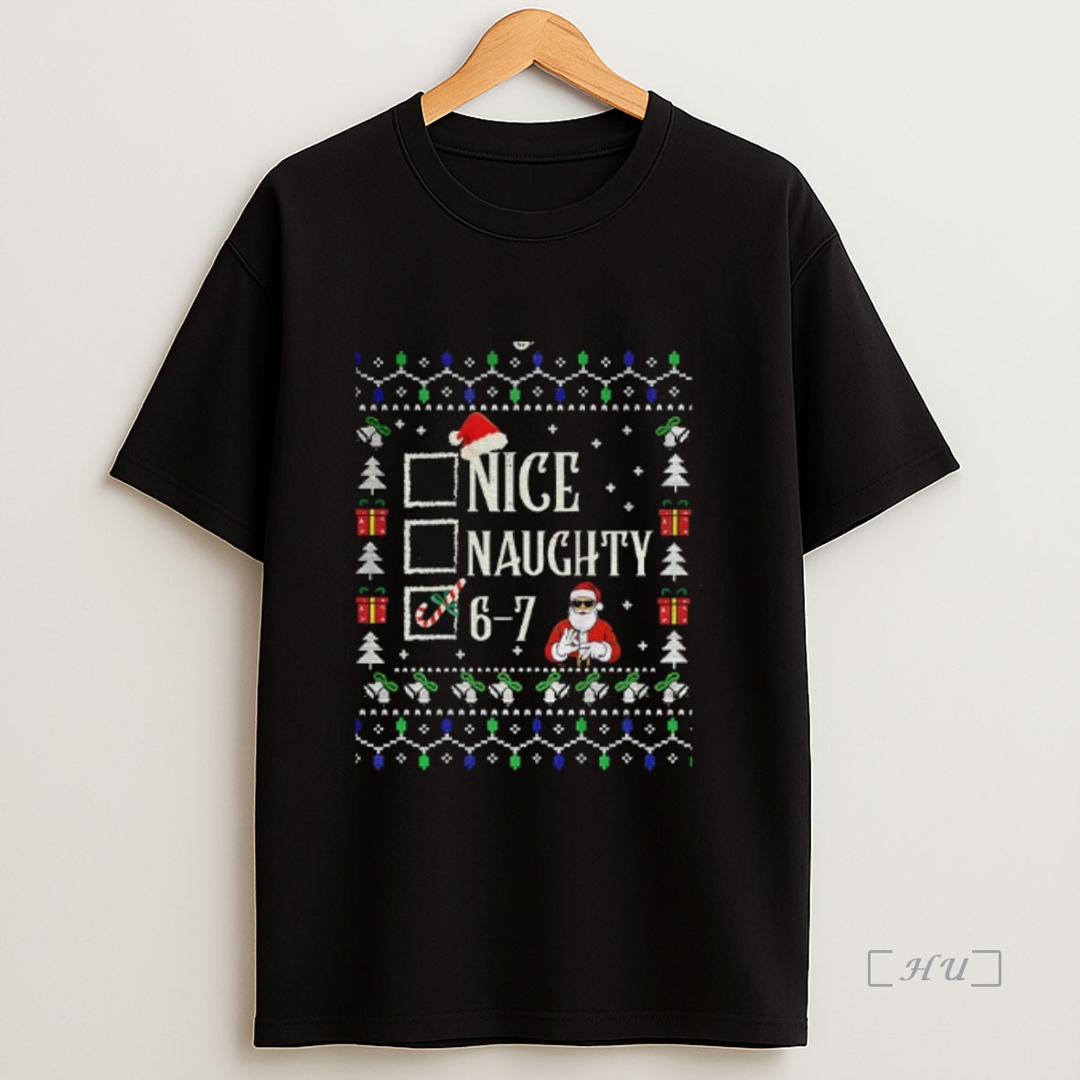 Officials Funny Santa Nice Naughty 6 7 Gen Z Slang Christmas Premium Shirt Sweatshirt Tee