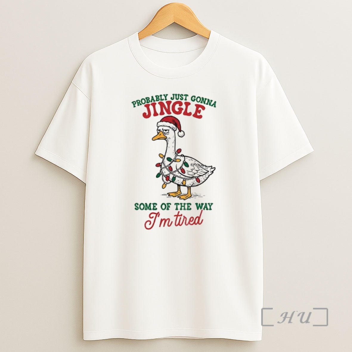 Officials Funny Sarcastic Christmas Goose Probably Just Gonna Jingle Some Of The Way Im Tired Premium Shirt Sweatshirt Tee