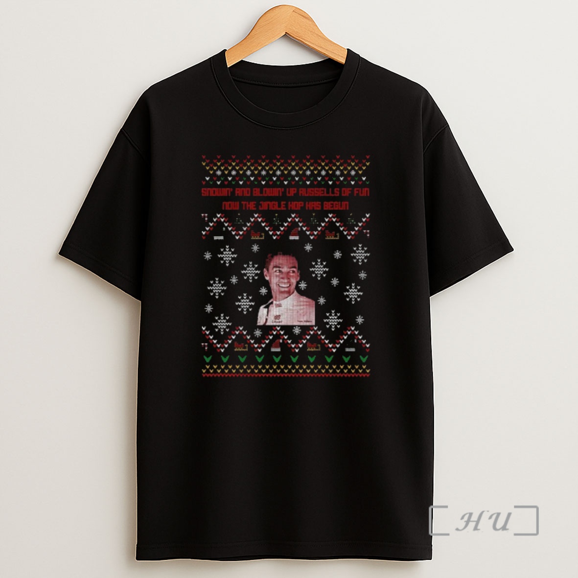 Officials George Russell Snowin And Blowin Up Russells Of Fun Now The Jingle Hop Has Begun Merry Christmas Premium Shirt Sweatshirt Tee