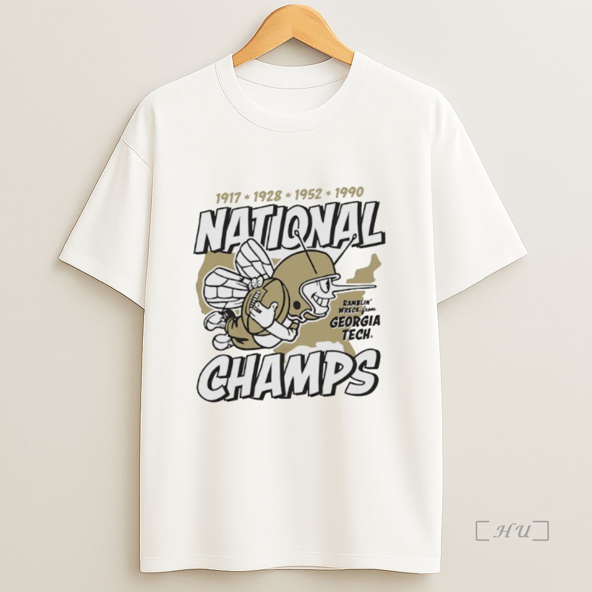 Officials Georgia Tech Yellow Jackets Football Four Time National Champs Premium Shirt Sweatshirt Tee