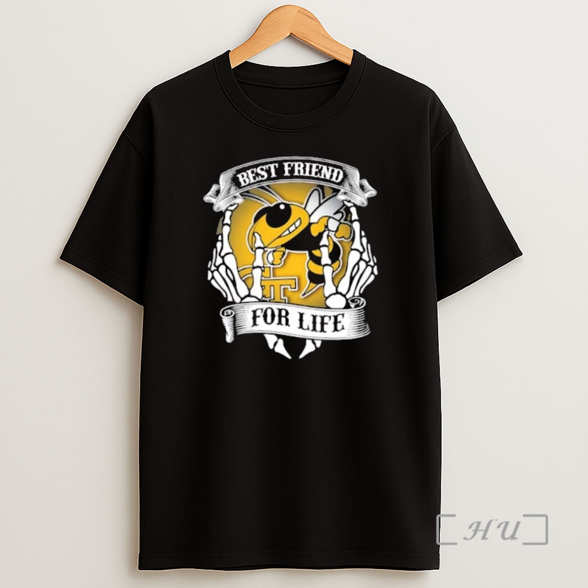 Officials Georgia Tech Yellow Jackets Best Friend For Life Hands Bones Premium Shirt Sweatshirt Tee
