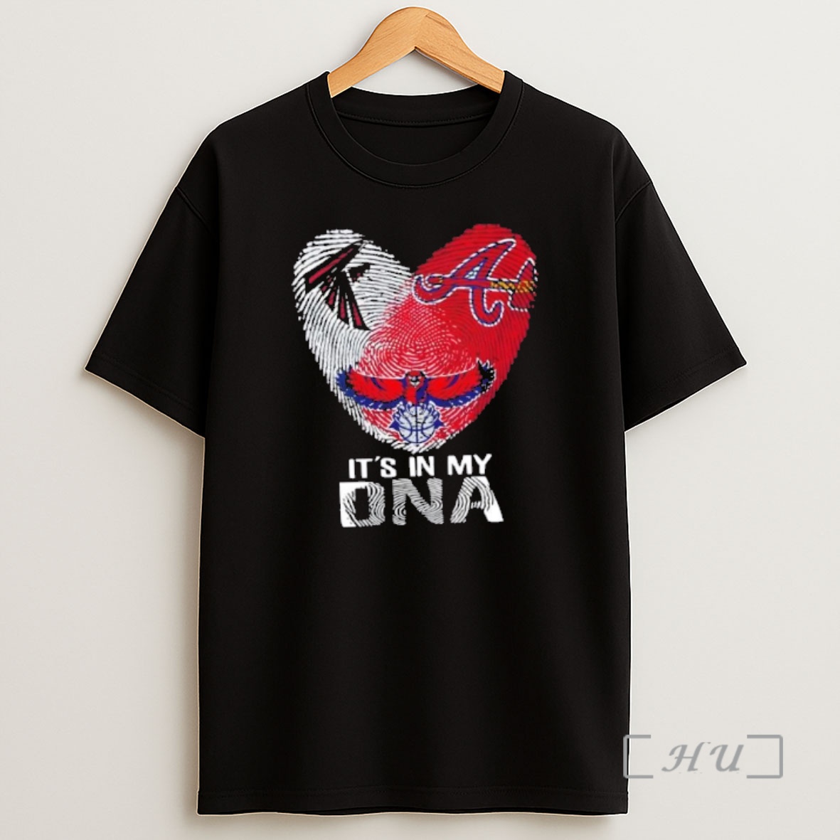 Officials Georgia City Atlanta Sports Falcons X Braves Saints Its In My Dna Fingerprint Heart Premium Shirt Sweatshirt Tee