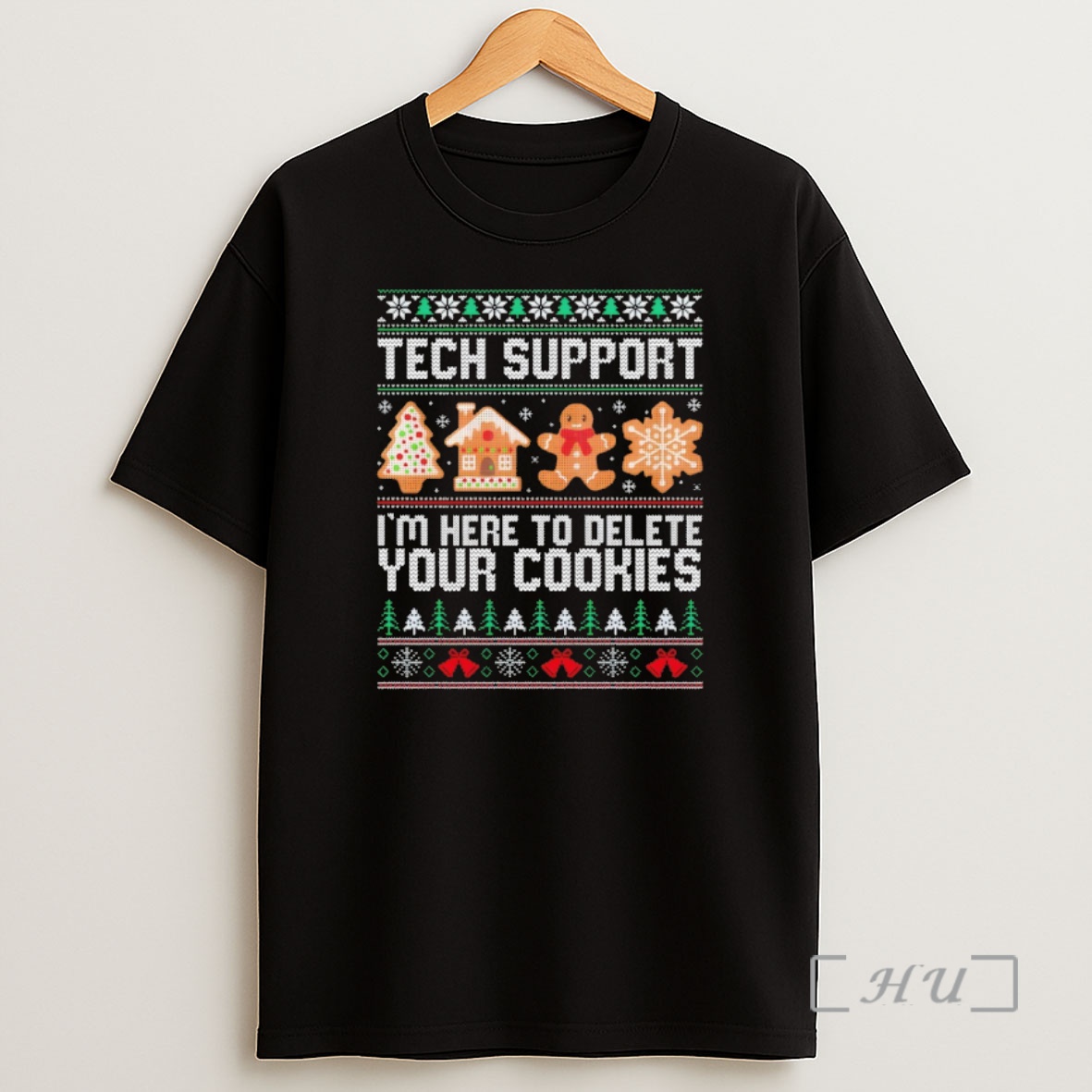 Officials Gingerbread Man Tech Support Im Here To Delete Your Cookies Christmas Premium Shirt Sweatshirt Tee