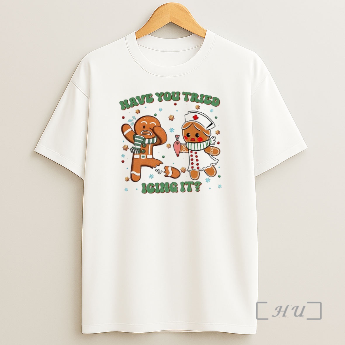 Officials Gingerbread Nurse Have You Tried Icing It Merry Christmas Premium Shirt Sweatshirt Tee