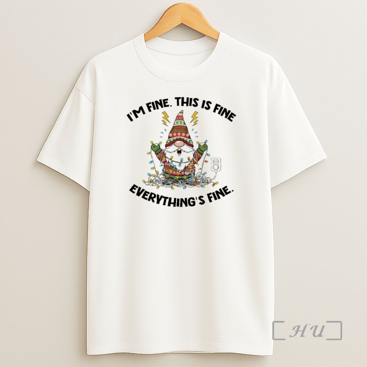 Officials Gnome Christmas Tree Im Fine This Is Fine Everythings Fine Merry Christmas Premium Shirt Sweatshirt Tee