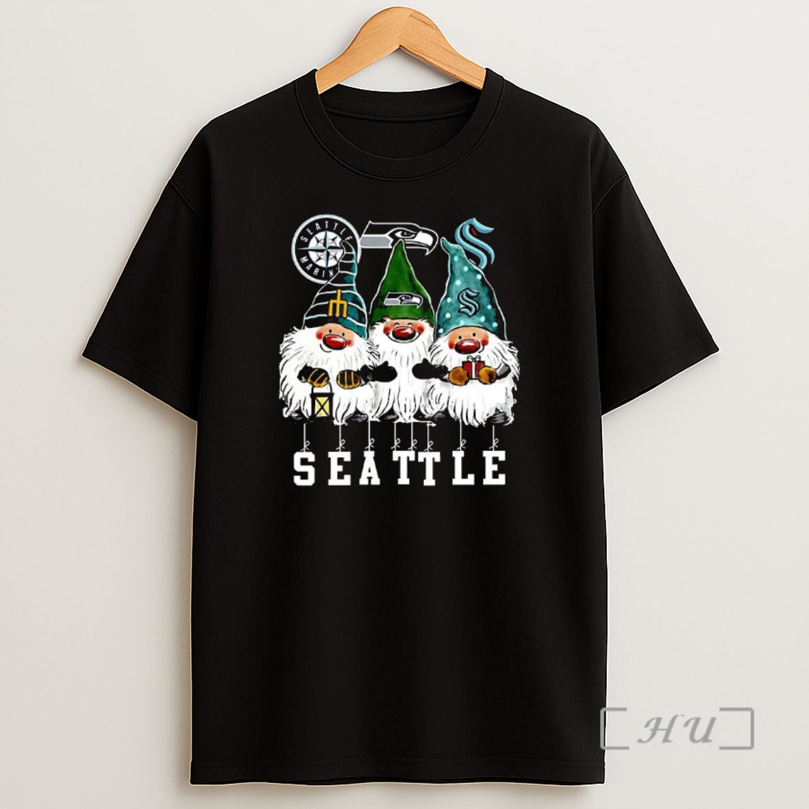 Officials Gnome Seattle Seahawks Mariners Kraken Christmas Premium Shirt Sweatshirt Tee