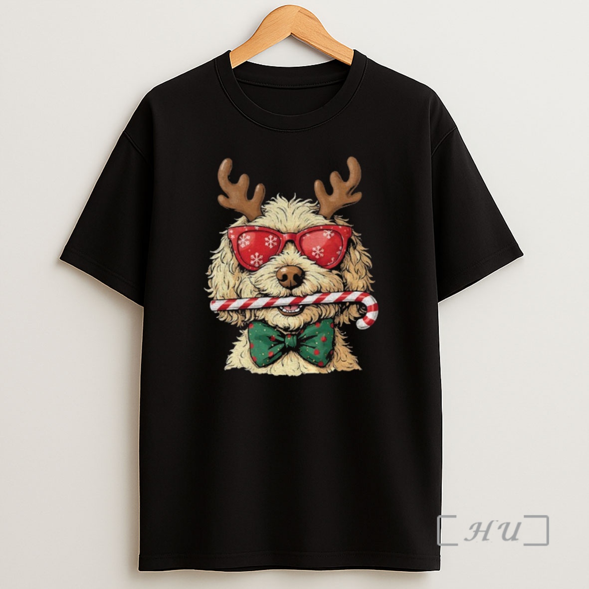 Officials Goldendoodle Reindeer Eat Candy Cane Merry Christmas Premium Shirt Sweatshirt Tee