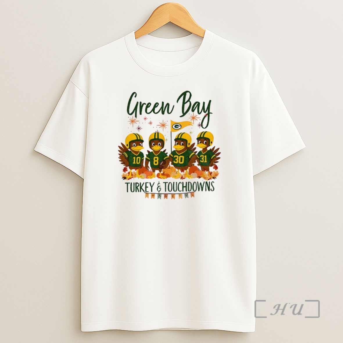 Officials Green Bay Packers Football American Football Turkey And Touchdowns Thankful Thanksgiving Premium Shirt Sweatshirt Tee