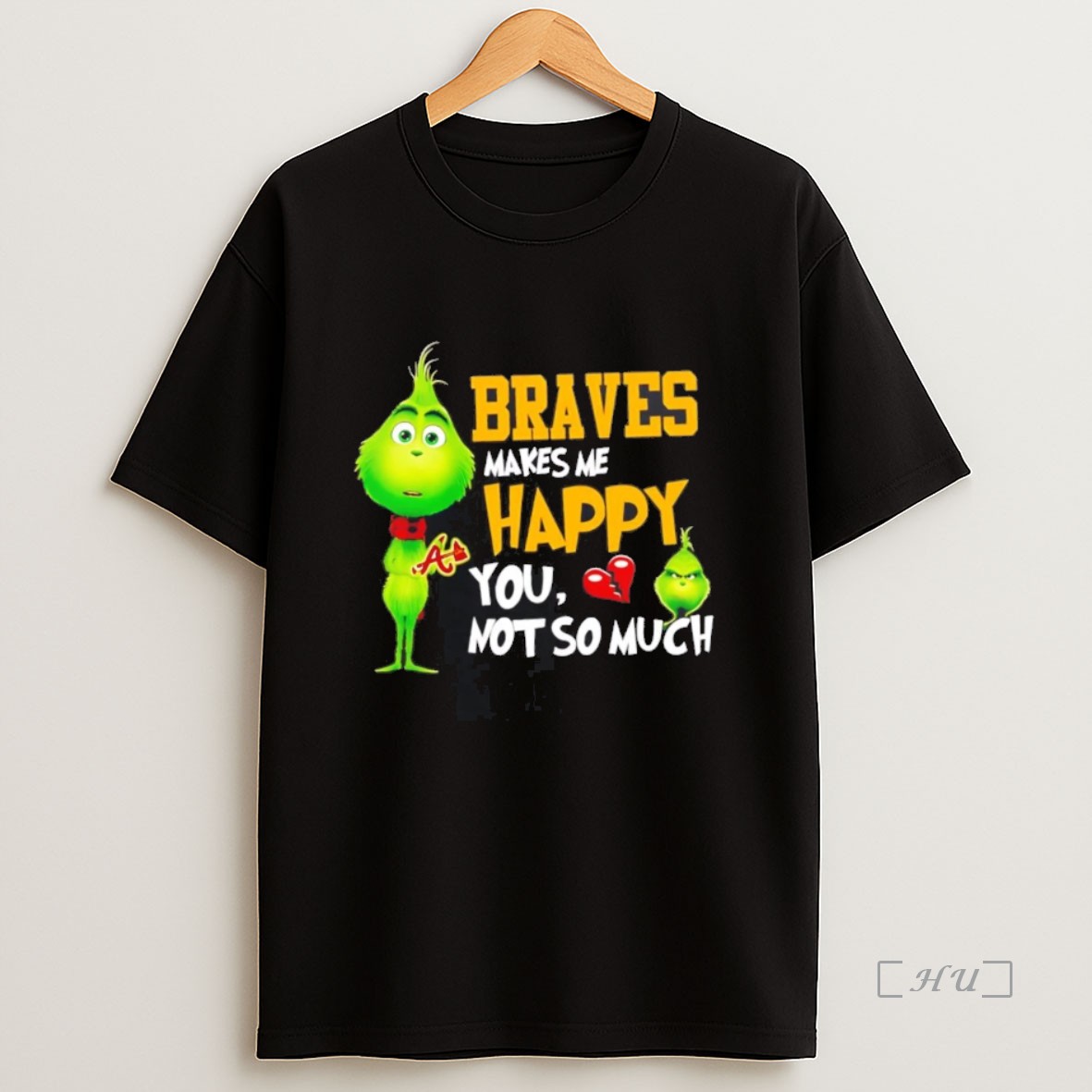 Officials Grinch Atlanta Braves Makes Me Happy You Not So Much Christmas Premium Shirt Sweatshirt Tee 1