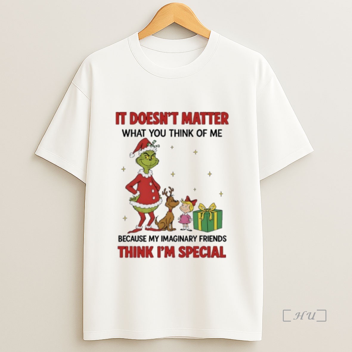 Officials Grinch Christmas 2025 It Doesnt Matter What You Think Of Me Because My Imaginary Friends Think Im Special Premium Shirt Sweatshirt Tee
