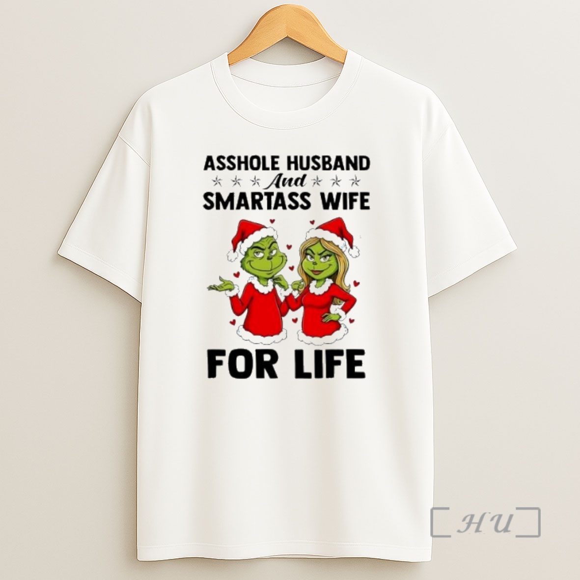 Officials Grinch Christmas Asshole Husband And Smartass Wife For Life Premium Shirt Sweatshirt Tee