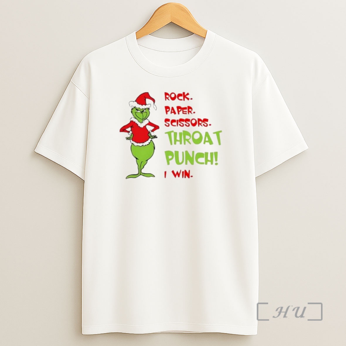 Officials Grinch Christmas Rock Paper Scissors Throat Punch I Win Premium Shirt Sweatshirt Tee