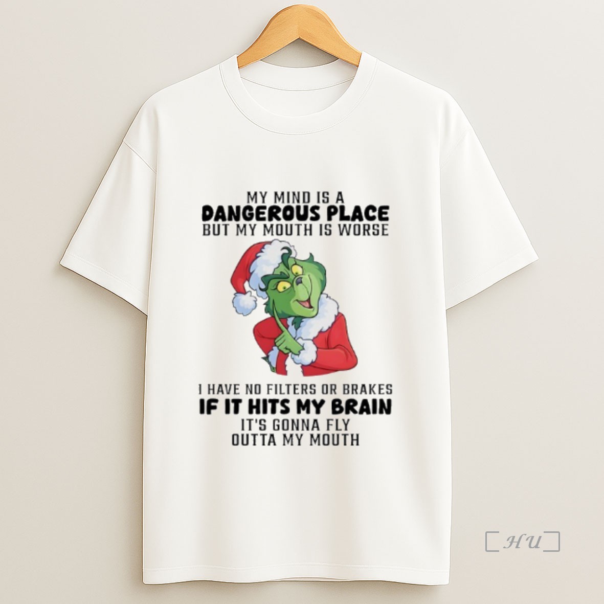 Officials Grinch Christmas Santa My Mind Is A Dangerous Place But My Mouth Is Worse Premium Shirt Sweatshirt Tee