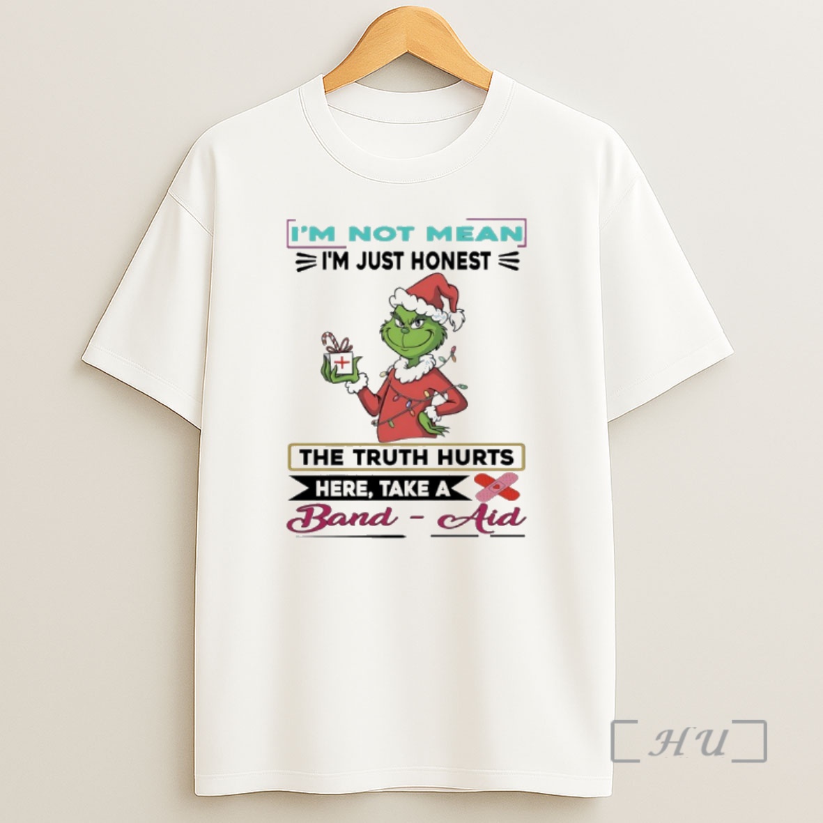Officials Grinch Christmas Light Im Not Mean Im Just Honest The Truth Hurts Here Take A Band Aid Premium Shirt Sweatshirt Tee