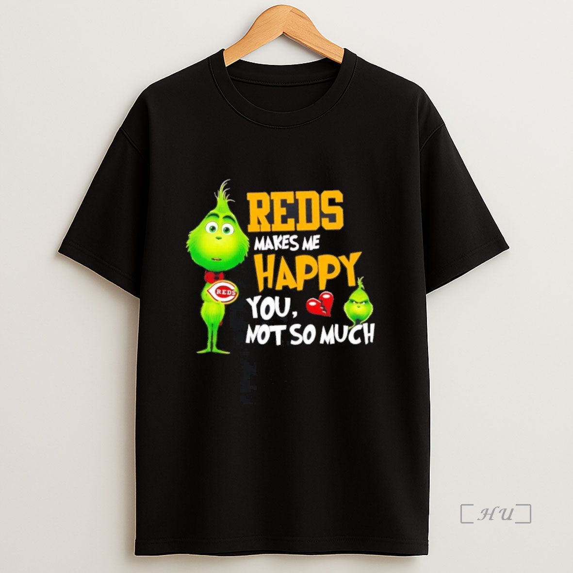Officials Grinch Cincinnati Reds Makes Me Happy You Not So Much Christmas Premium Shirt Sweatshirt Tee