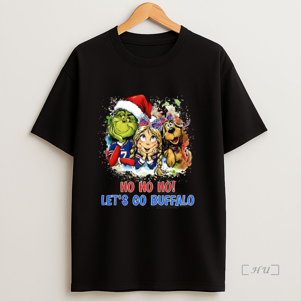 Officials Grinch Cindy Lou Who And Max X Buffalo Bills Ho Ho Ho Lets Go Buffalo Christmas Premium Shirt Sweatshirt Tee