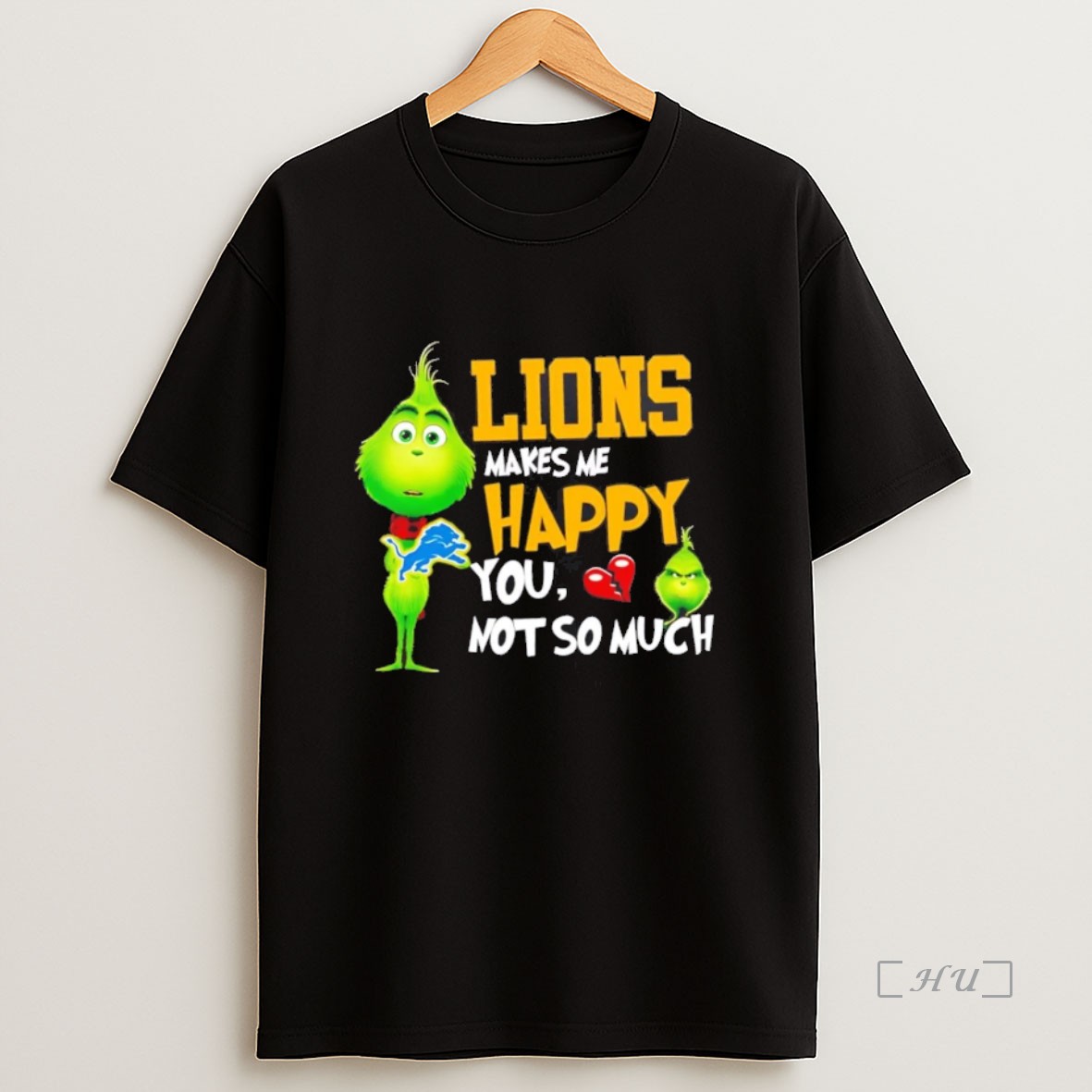 Officials Grinch Detroit Lions Makes Me Happy You Not So Much Christmas Premium Shirt Sweatshirt Tee