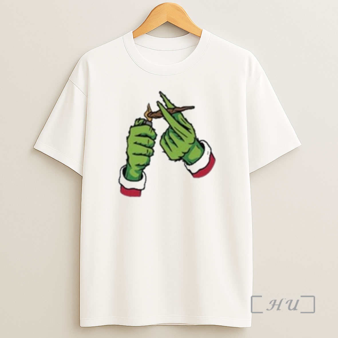 Officials Grinch Hand Smoking Cannabis Circle White Premium Shirt Sweatshirt Tee