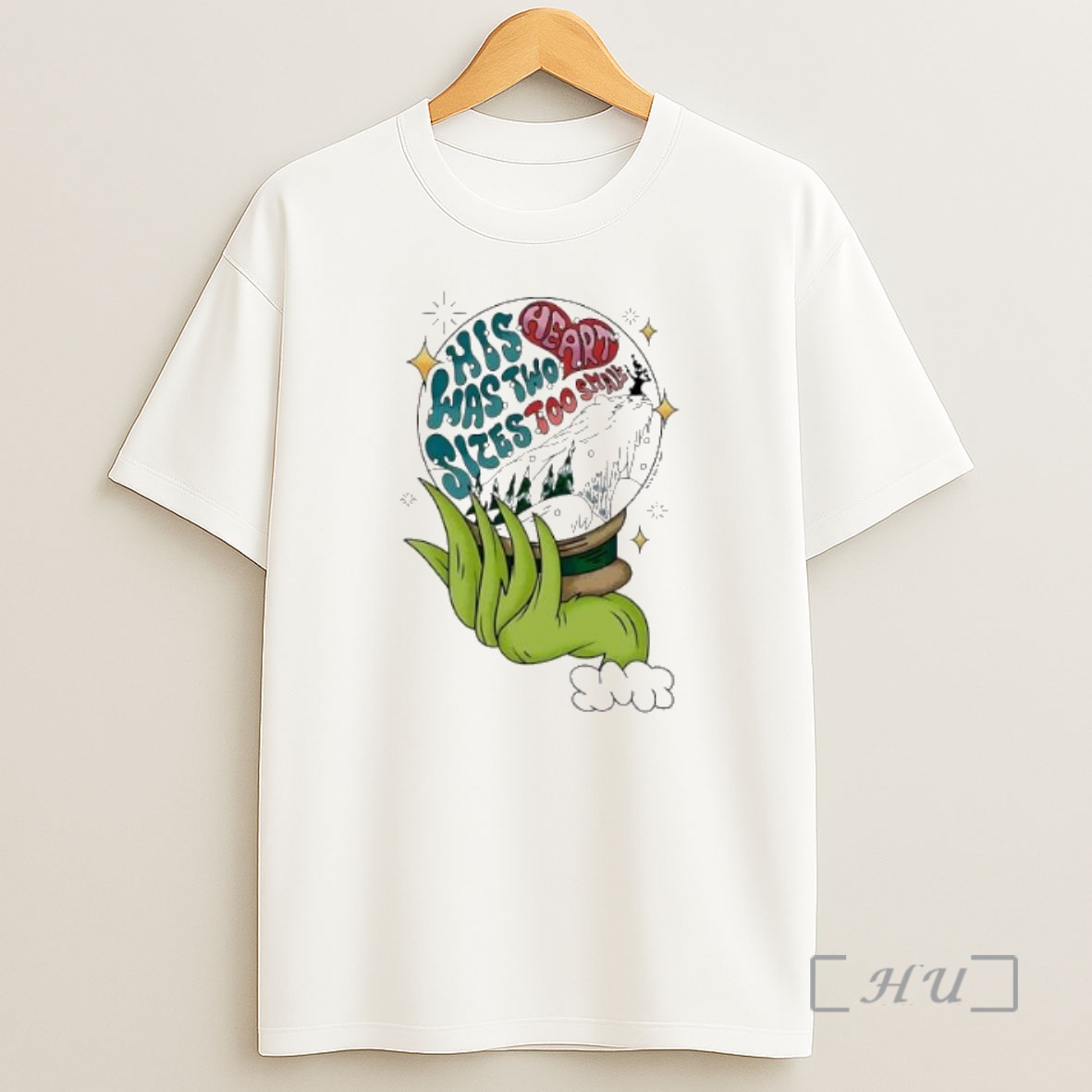 Officials Grinch Heart Two Size Too Small Snow Globe 2025 Premium Shirt Sweatshirt Tee