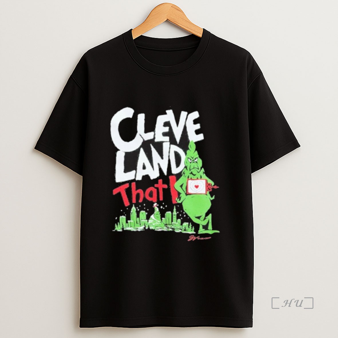 Officials Grinch Hes A Mean One Cleveland Christmas Premium Shirt Sweatshirt Tee