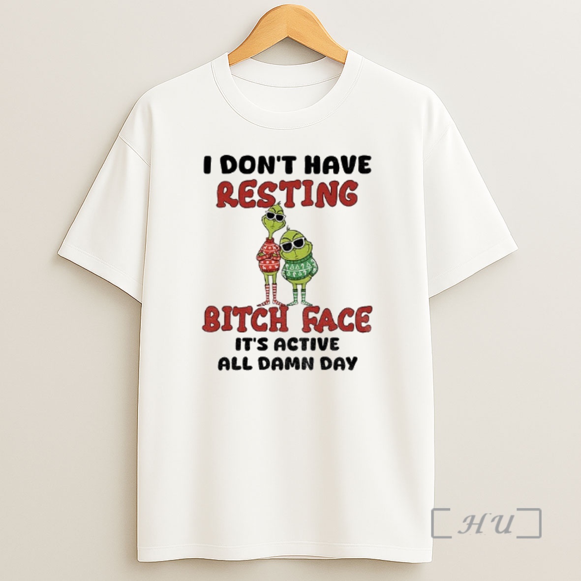 Officials Grinch I Dont Have Resting Bitch Face Its Active All Damn Day Merry Christmas Premium Shirt Sweatshirt Tee