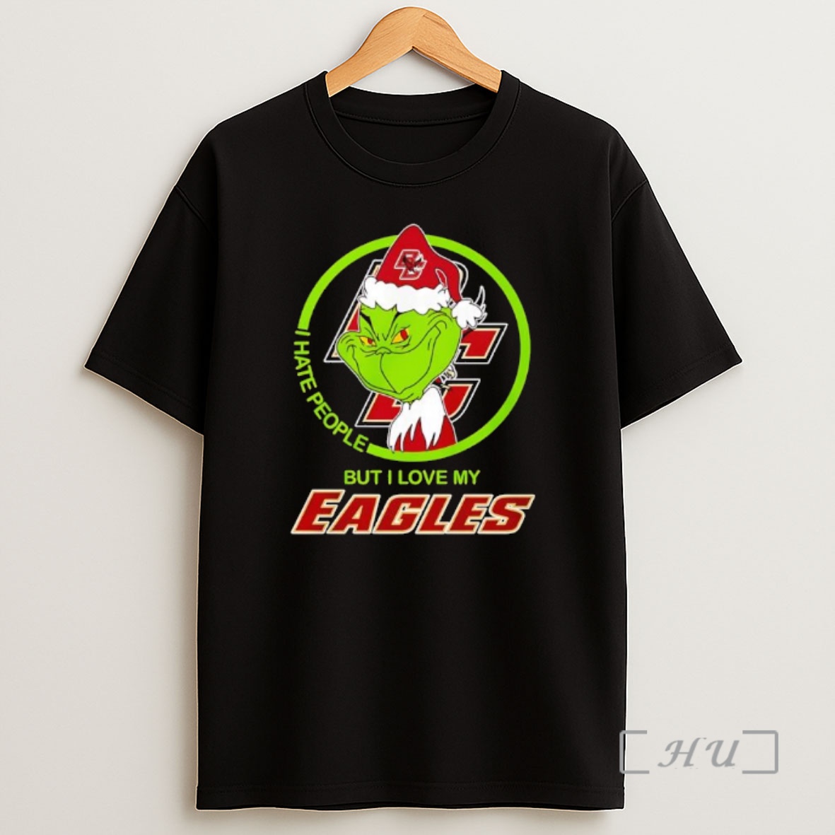 Officials Grinch I Hate People But I Love My Boston College Eagles Logo Hat Premium Shirt Sweatshirt Tee