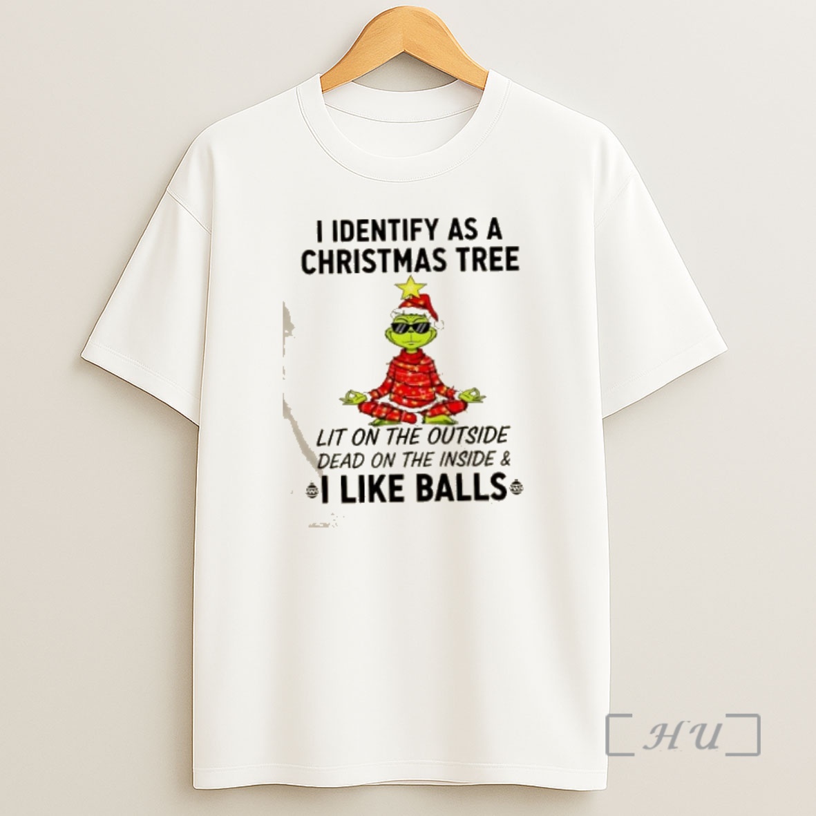 Officials Grinch I Identify As A Christmas Tree Lit On The Outside Dead On The Inside And I Like Balls Premium Shirt Sweatshirt Tee