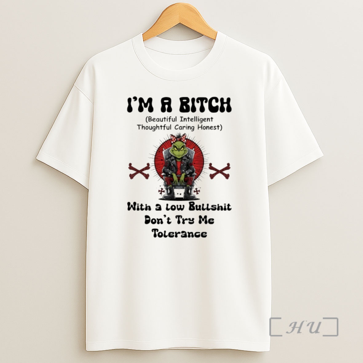 Officials Grinch Im A Bitch Beautiful Intelligent Thoughtful Caring Honest With A Low Bullshit Dont Try Me Tolerance Christmas Premium Shirt Sweatshirt Tee