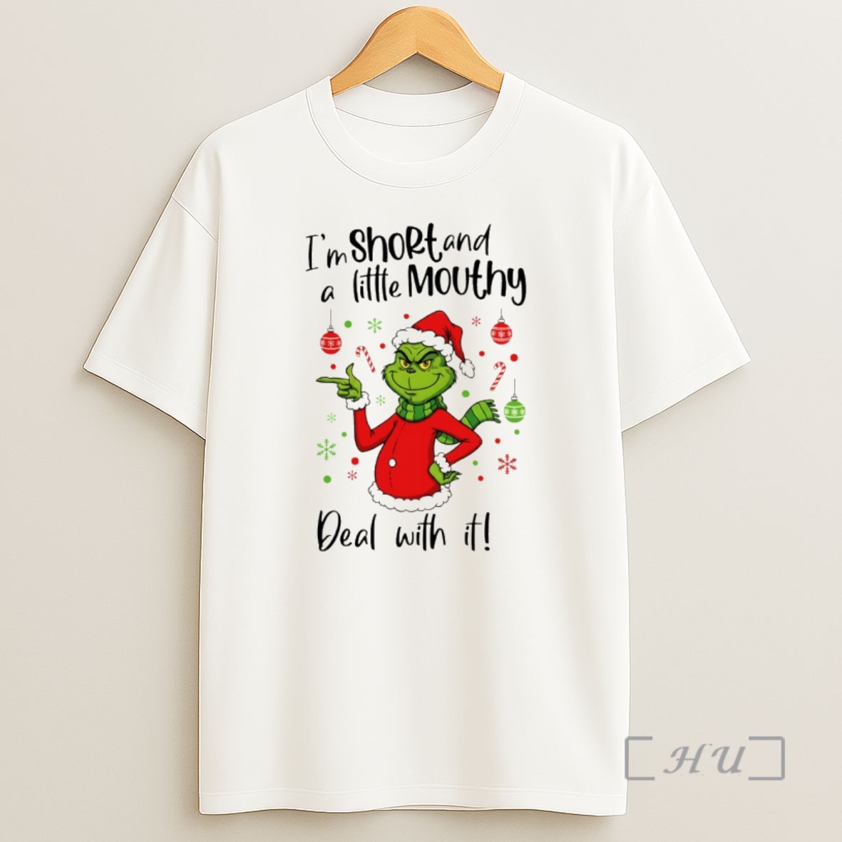 Officials Grinch Im Short And A Little Mouthy Deal With It Christmas Premium Shirt Sweatshirt Tee