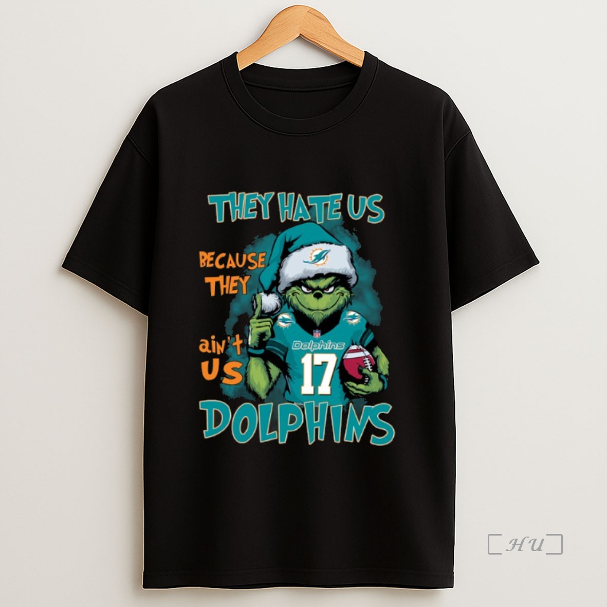 Officials Grinch Miami Dolphins They Hate Us Because They Aint Us Christmas 2025 Premium Shirt Sweatshirt Tee