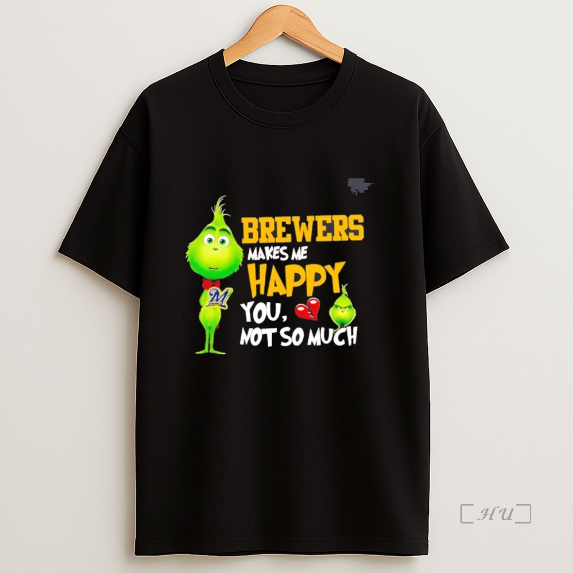 Officials Grinch Milwaukee Brewers Makes Me Happy You Not So Much Christmas Premium Shirt Sweatshirt Tee
