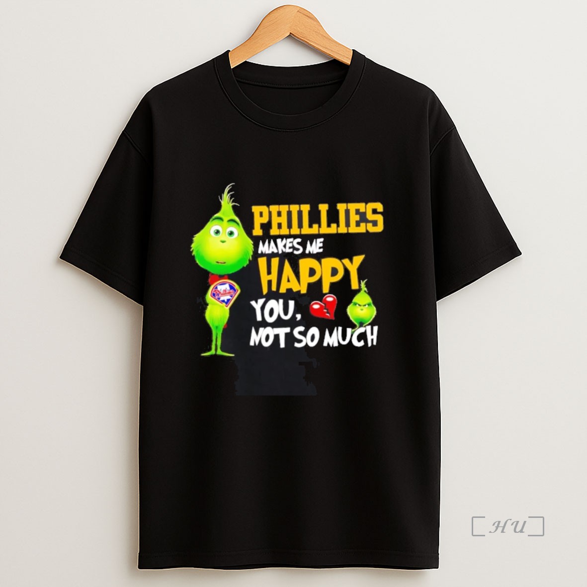 Officials Grinch Philadelphia Phillies Makes Me Happy You Not So Much Christmas Premium Shirt Sweatshirt Tee