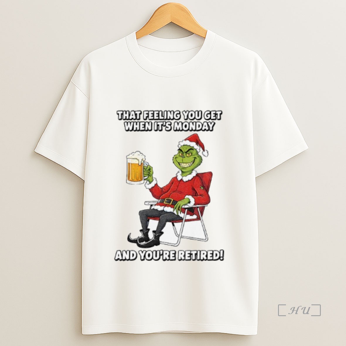 Officials Grinch Santa Claus That Feeling You Get When Its Monday And Youre Retired Christmas Premium Shirt Sweatshirt Tee
