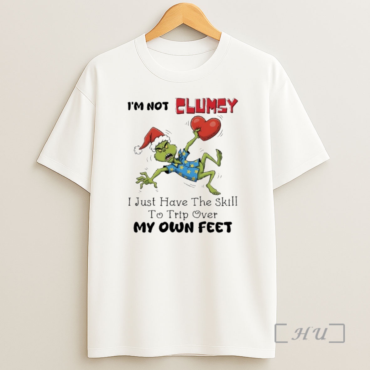 Officials Grinch Santa Im Not Clumsy I Just Have The Skill To Trip Over My Own Feet Premium Shirt Sweatshirt Tee