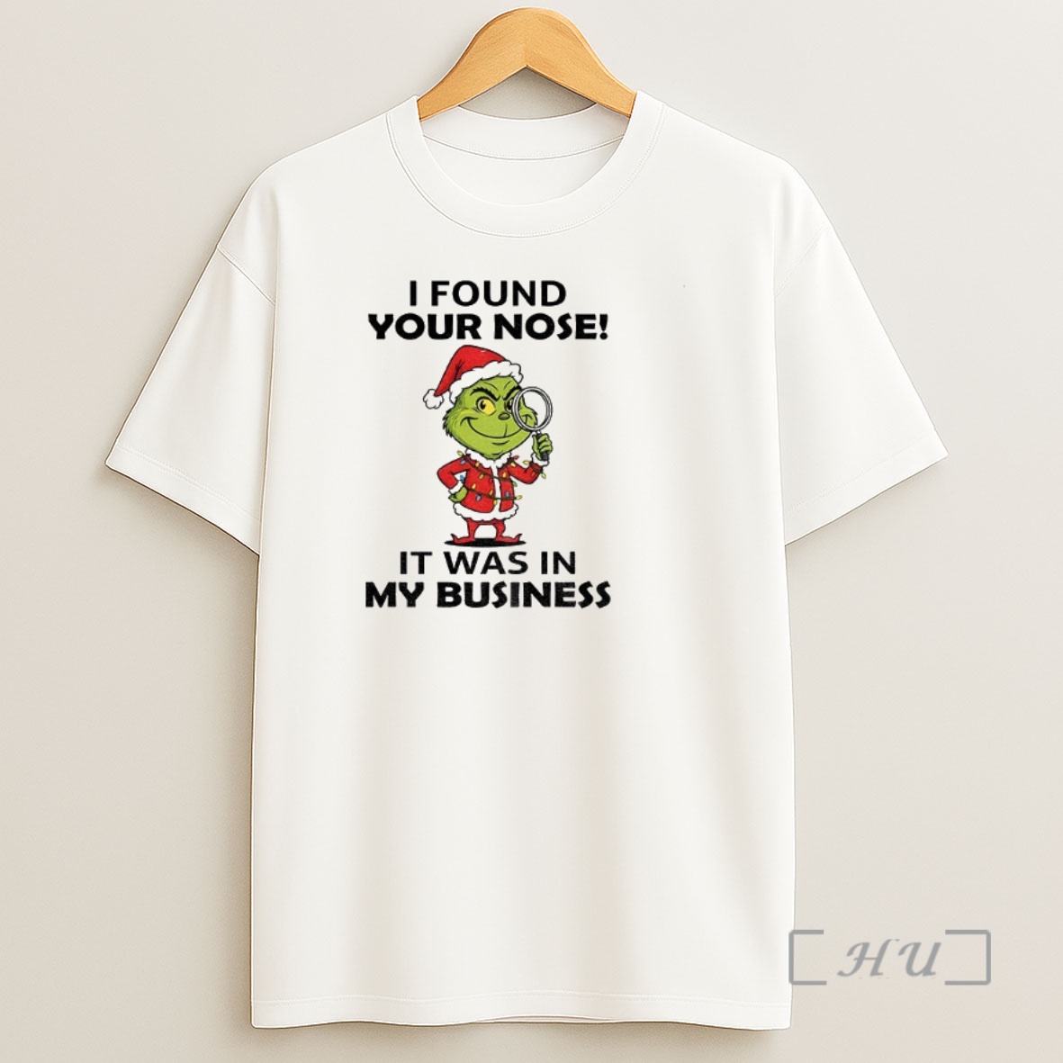 Officials Grinch Santa Hat I Found Your Nose It Was In My Business Merry Christmas Premium Shirt Sweatshirt Tee
