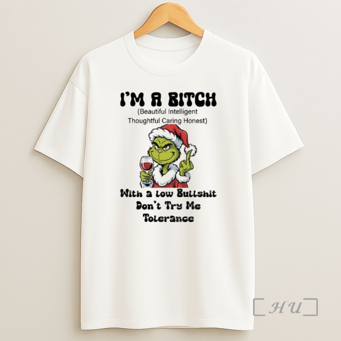 Officials Grinch Santa Hat Middle Finger Im A Bitch With A Low Bullshit Dont Try Me Tolerance Christmas Premium Shirt Sweatshirt Tee