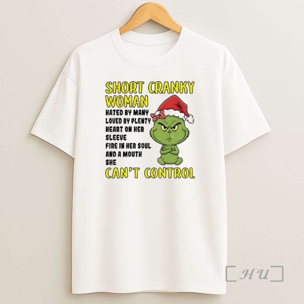 Officials Grinch Santa Hat Short Cranky Woman Hated By Many Loved By Plenty Heart On Her Christmas Premium Shirt Sweatshirt Tee