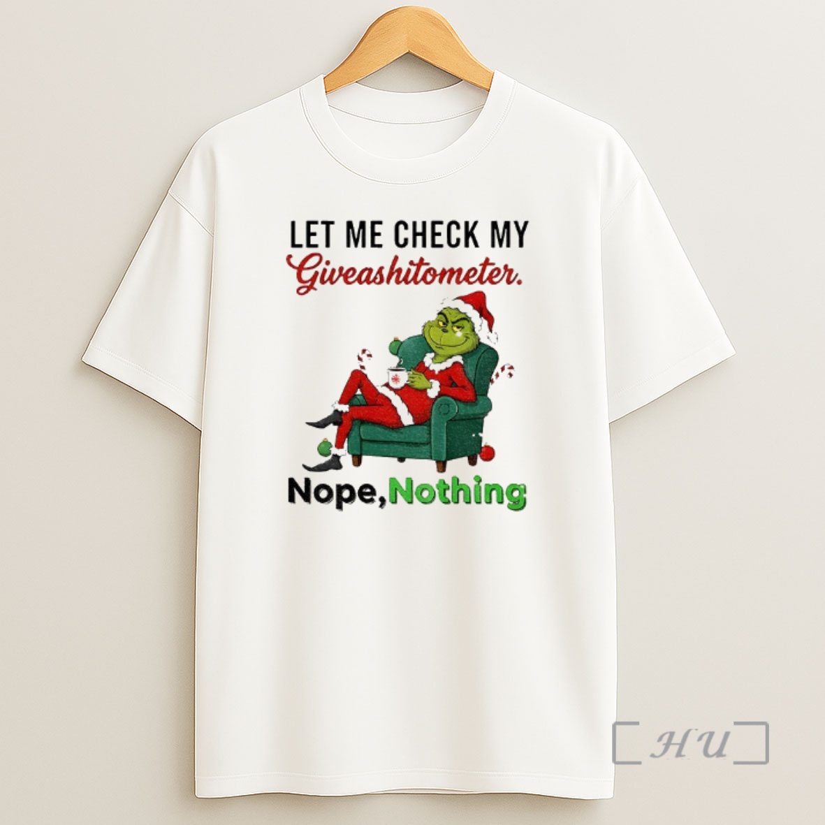 Officials Grinch Santa Let Me Check My Giveashitometer Nope Nothing Merry Christmas Premium Shirt Sweatshirt Tee