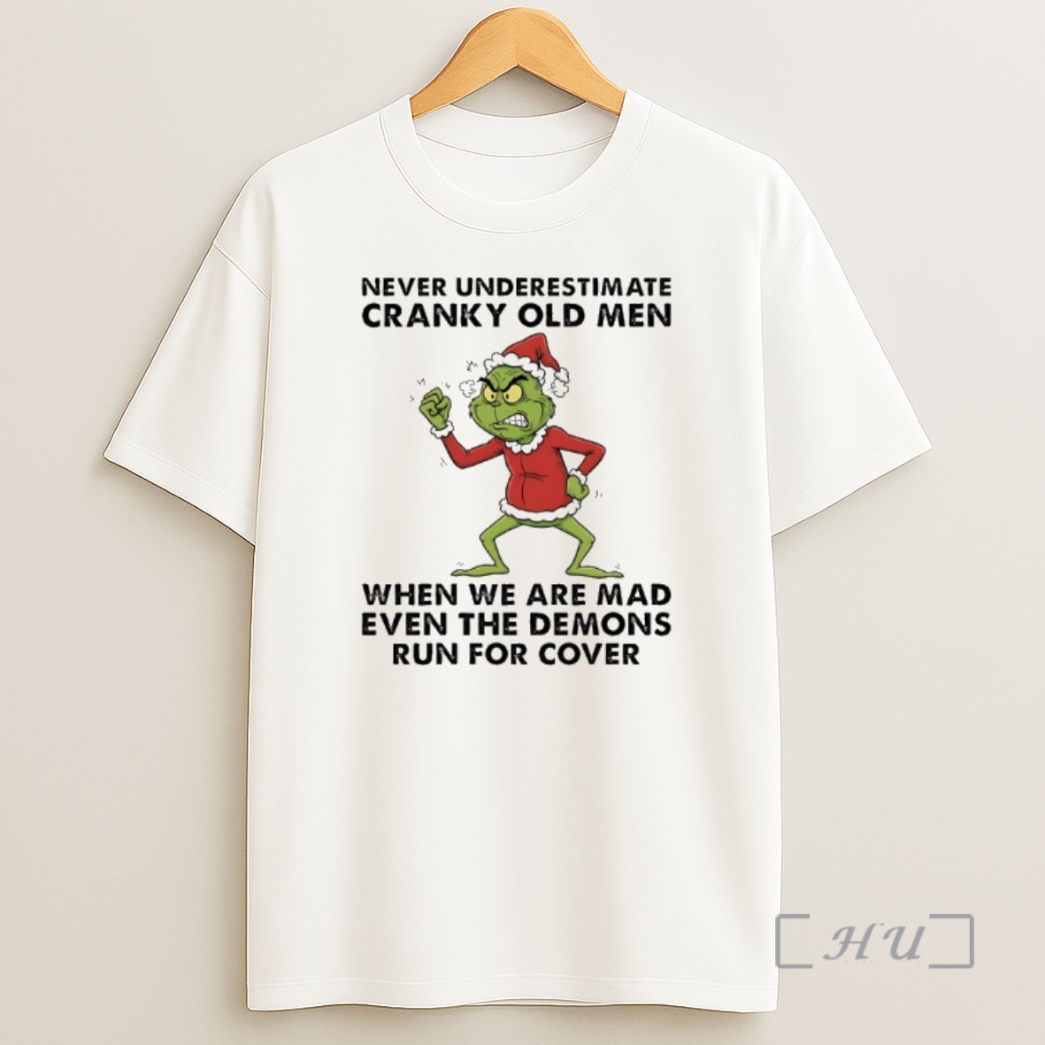 Officials Grinch Santa Never Underestimate Cranky Old Men When We Are Mad Even The Demons Run For Cover Premium Shirt Sweatshirt Tee