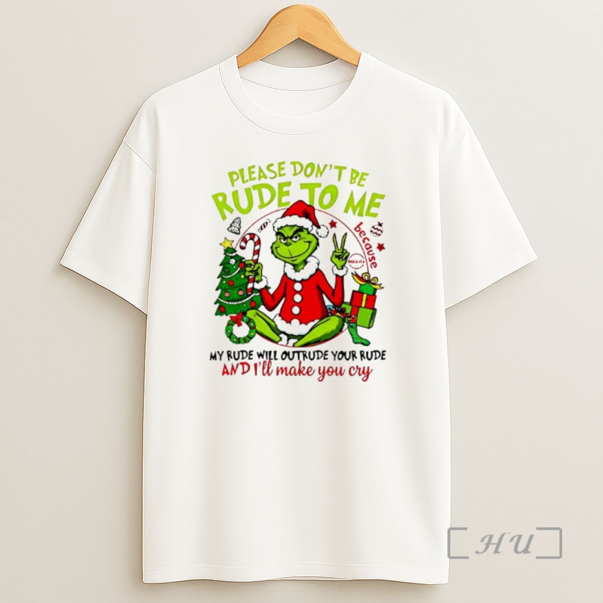 Officials Grinch Santa Suit Please Dont Be Rude To Me Premium Shirt Sweatshirt Tee