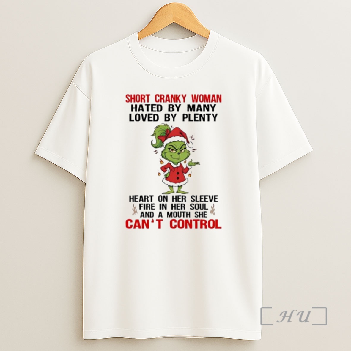 Officials Grinch Santa Suit Short Cranky Woman She Cant Control Premium Shirt Sweatshirt Tee