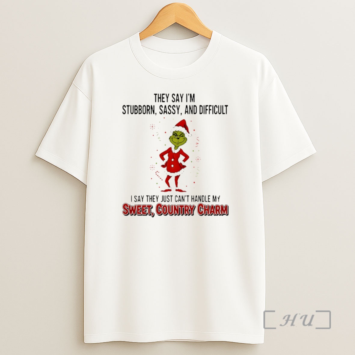 Officials Grinch Santa They Say Im Stubborn Sassy And Difficult I Say They Just Cant Handle My Sweet Christmas Premium Shirt Sweatshirt Tee